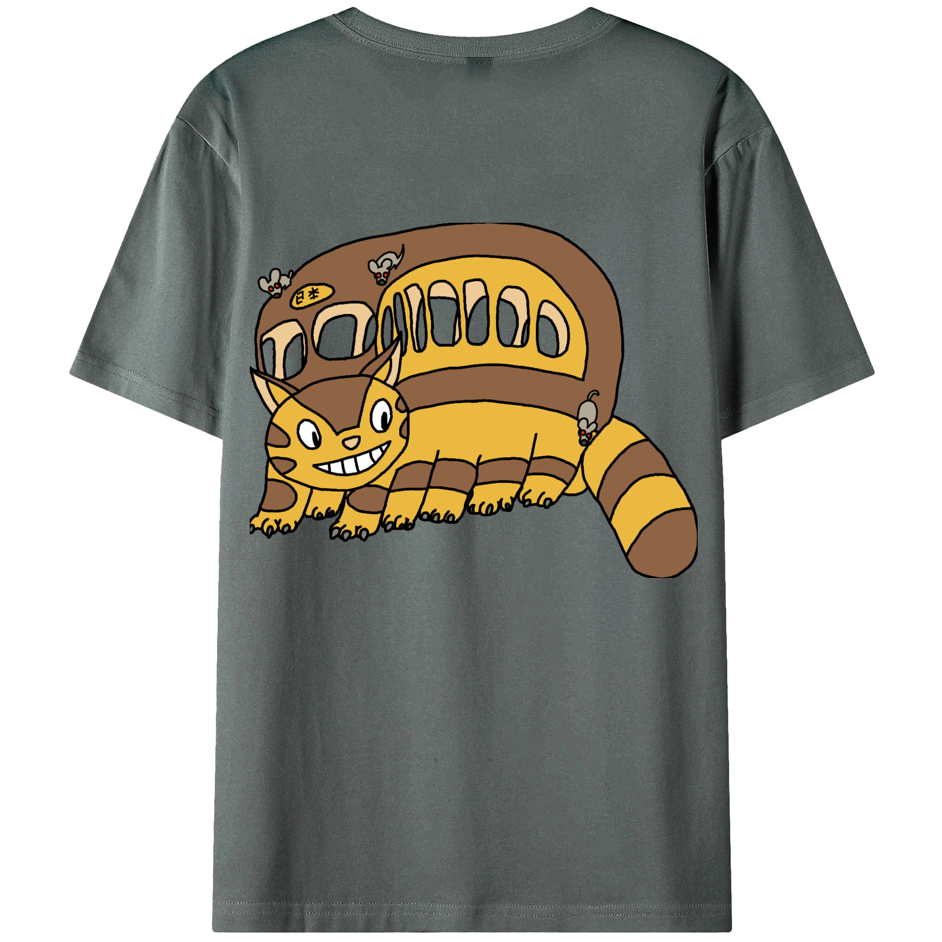 （画像用） となりのトトロ 草壁メイ 草壁サツキ My Neighbor Totoro Satsuki Kusakabe Mei Kusakabe 綿100％ メンズ半袖Tシャツ（バックプリント） 通気性